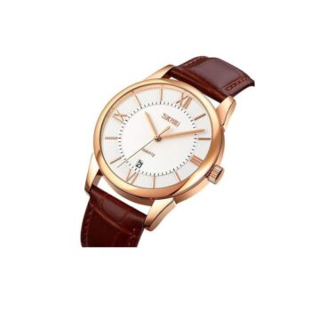 Αναλογικό ρολόι χειρός – Skmei - 9261 - Brown/White/Gold