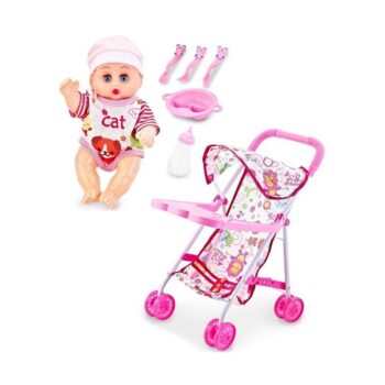 Παιδικό καροτσάκι μωρού με κούκλα – 6632F-2C - 307139