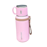 Φορητό παγούρι-θερμός με κούπα - 650ml - 954149 - Pink