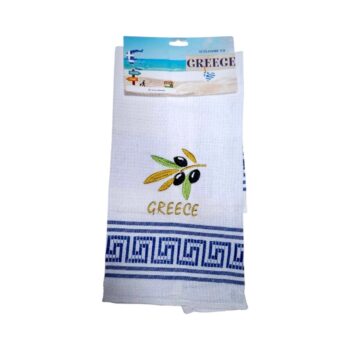 Πετσέτα ποτηρόπανο Souvenir με κέντημα - Σετ 12pcs - Greece - 416099