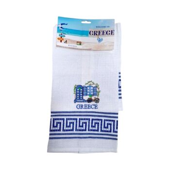 Πετσέτα ποτηρόπανο Souvenir με κέντημα - Σετ 12pcs - Greece - 416136